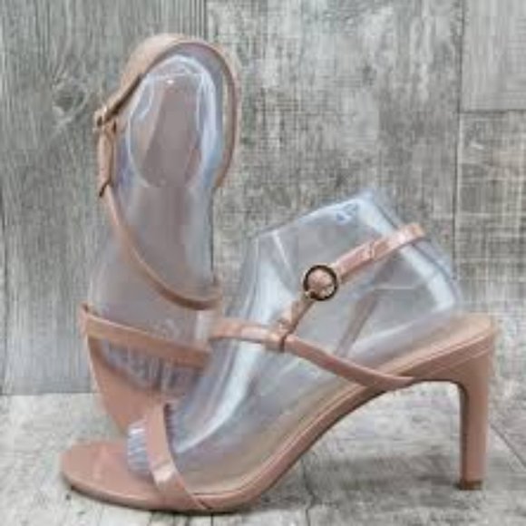 Enzo Angiolini Heels Strappy Ankle Strap Sandals Sandira Nude Leather SZ 9 - Picture 6 of 14